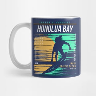 Retro Surfing Honolua Bay Maui Hawaii // Vintage Surfer Beach // Surfer's Paradise Mug